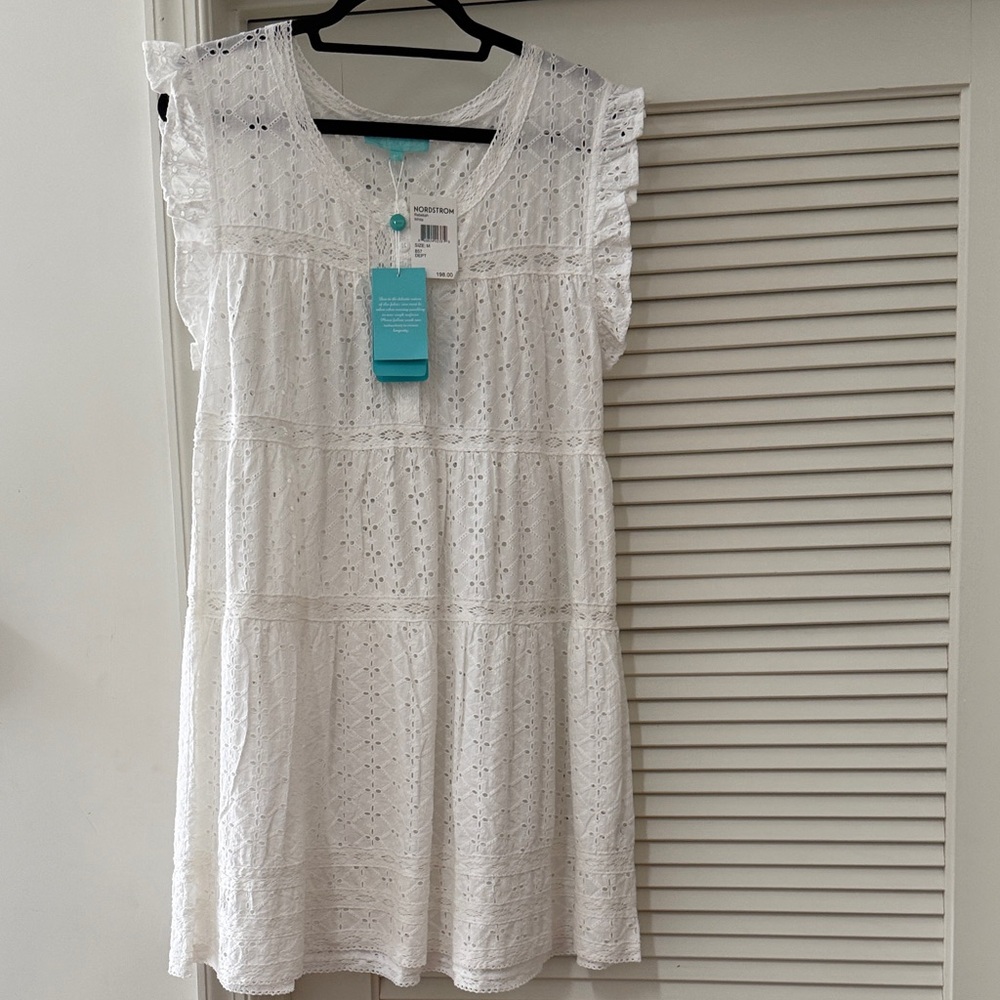 Melissa Odabash Ivory Eyelet Midi Dress